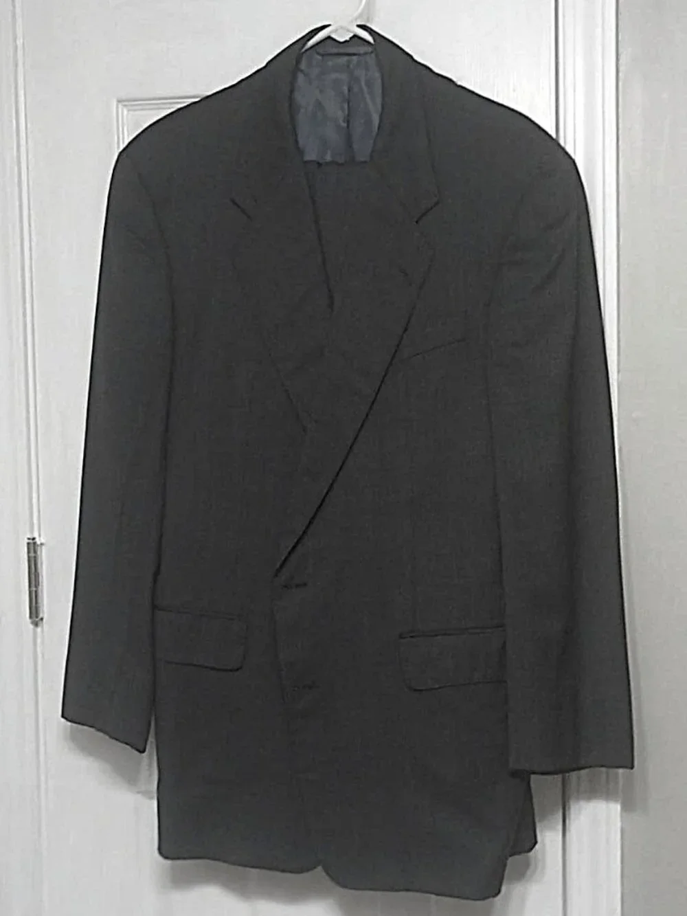 Hickey Freeman 1155 Collection Men Gray 2 Piece Suit 42L